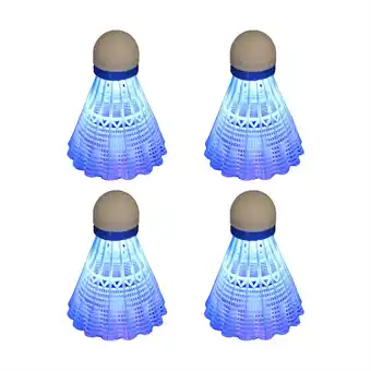 Walmart 4Pcs Luminous Badminton Balls LED Foamed Plastic Sport Light-Up Shuttlecocks Set Blue offer