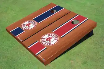 Walmart Boston Red Sox Socks Rosewood Alternating Long Stripe Cornhole Boards offer