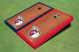 Walmart Cleveland Guardians Ball Rosewood Alternating Border Cornhole Boards offer