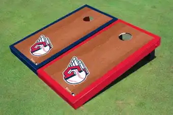 Walmart Cleveland Guardians Ball Rosewood Alternating Border Cornhole Boards offer