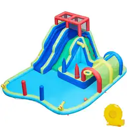 Walmart Yaheetech Double Lane Inflatable Water Slide for Kids, Blue offer