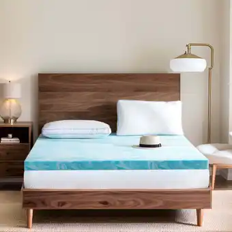 Walmart SynthoSpace Queen Mattress Topper, 2 Memory Foam Mattress Topper, Blue offer