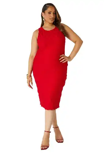 Walmart Ashley Stewart Textured Knit Sheath Dress, Equestrian Red, Size 10/12 offer