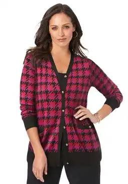 Walmart Jessica London Women's Plus Size V-Neck Cardigan Sweater offer