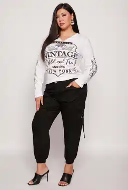 Walmart Womens Plus Size VIP Tabbed Cargo Pocket Joggers offer