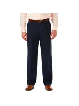 Walmart Haggar Men's Cool 18 Pro Solid Pleat Front Pant Classic Fit HC00248 offer