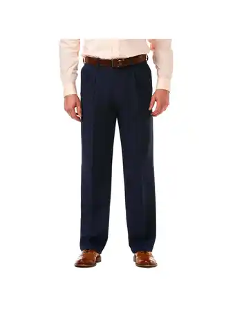Walmart Haggar Men's Cool 18 Pro Solid Pleat Front Pant Classic Fit HC00248 offer