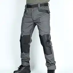 Walmart DAETIROS Mens Outdoor Pants, Cargo Casual Cotton Baggy Relaxed Fit Mens Pants with Pockets Gray offer