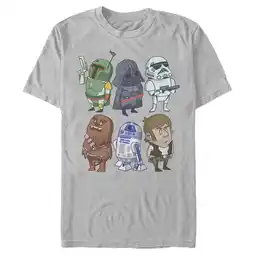 Walmart Men's Star Wars Doodle Character Grid Graphic Tee Silver 3X Large offer