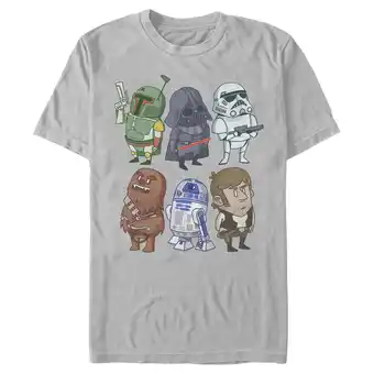 Walmart Men's Star Wars Doodle Character Grid Graphic Tee Silver 3X Large offer