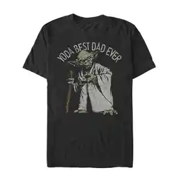 Walmart Men's Star Wars Yoda Best Dad Ever Graphic Tee Black Medium offer