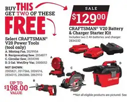 Ace Hardware CRAFTSMAN V20 Battery & Charger Starter Kit offer
