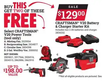 Ace Hardware CRAFTSMAN V20 Battery & Charger Starter Kit offer