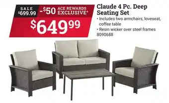Ace Hardware Claude 4 Pc. Deep Seating Set offer
