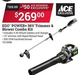 Ace Hardware EGO POWER + 56V Trimmer & Blower Combo Kit offer