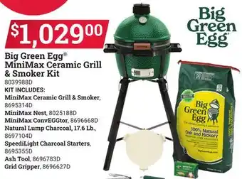 Ace Hardware Big Green Egg MiniMax Ceramic Grill & Smoker Kit offer