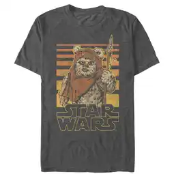 Walmart Men's Star Wars Wicket Ewok Stripes Graphic Tee Charcoal Heather 5X Large offer