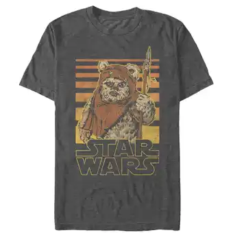 Walmart Men's Star Wars Wicket Ewok Stripes Graphic Tee Charcoal Heather 5X Large offer