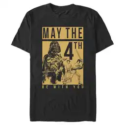 Walmart Men's Star Wars May the Fourth Two Tone Box Graphic Tee Black 2X Large offer