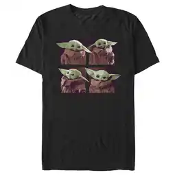 Walmart Men's Star Wars: The Mandalorian Grogu Cute Faces Graphic Tee Black Medium offer