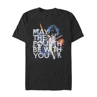 Walmart Men's Star Wars May the Fourth Classic Scene Graphic Tee Black 4X Large offer