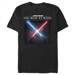 Walmart Men's Star Wars: Obi-Wan Kenobi Lightsaber Dark Side vs Jedi Clash Graphic Tee Black X Large offer
