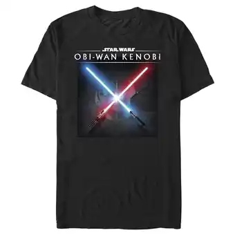 Walmart Men's Star Wars: Obi-Wan Kenobi Lightsaber Dark Side vs Jedi Clash Graphic Tee Black X Large offer