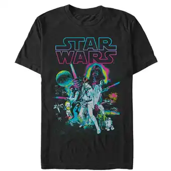 Walmart Men's Star Wars Neon Collage Graphic Tee Black X Large offer