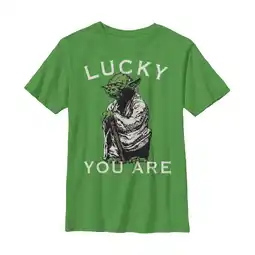 Walmart Boy's Star Wars St. Patrick's Day Yoda Lucky You Are Graphic Tee Kelly Green Large offer