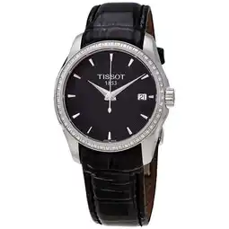 Walmart Tissot Couturier Black Dial Diamond Ladies Leather Watch T035.210.66.051.00 offer