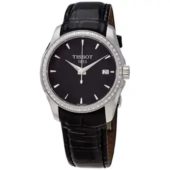 Walmart Tissot Couturier Black Dial Diamond Ladies Leather Watch T035.210.66.051.00 offer