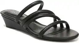 Walmart LifeStride Womens Yours Truly Strappy Wedge Sandal Black 8W offer