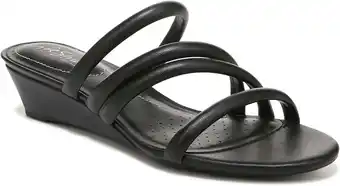 Walmart LifeStride Womens Yours Truly Strappy Wedge Sandal Black 8W offer