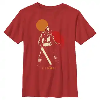 Walmart Boy's Star Wars: Obi-Wan Kenobi Two Suns and Kenobi Outline Graphic Tee Red Small offer