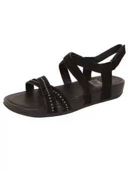 Walmart FitFlop Womens Lumy Criss Cross Suede With Studs Sandal Shoes, Black, US 9 offer