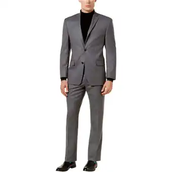 Walmart Michael Kors Mens Classic-Fit Two Button Blazer Jacket, Grey, 40 Short offer