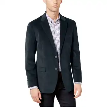 Walmart Tommy Hilfiger Mens Velvet Stretch Two Button Blazer Jacket, Blue, 36 Regular offer