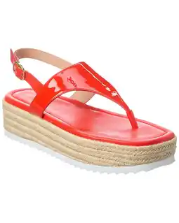 Walmart Stuart Weitzman Mel Patent Espadrille Flatform Wedge Sandal, 7.5, Red offer