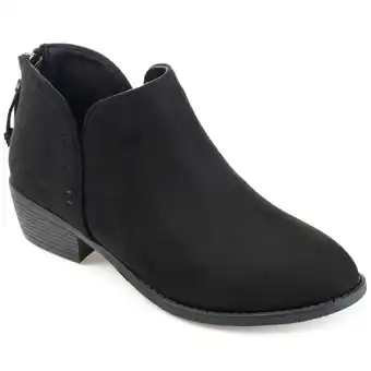 Walmart Journee Womens Livvy Back Heel Zip Stacked Heel Booties, Widths Available offer