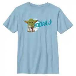 Walmart Boy's Star Wars: Young Jedi Adventures Master Yoda Portrait Graphic Tee Light Blue Medium offer