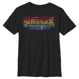 Walmart Boy's Stranger Things Sparkling Rainbow Logo Graphic T-Shirt offer