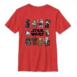 Walmart Boy's Star Wars Pixel Character Square Graphic Tee Red X Small offer