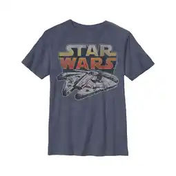 Walmart Boy's Star Wars The Falcon Graphic Tee Navy Blue Heather Small offer
