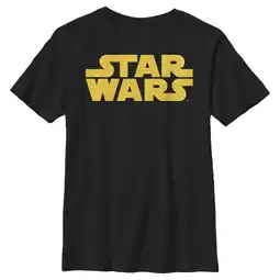 Walmart Boy's Star Wars Classic Gold Logo Graphic Tee Black Small offer