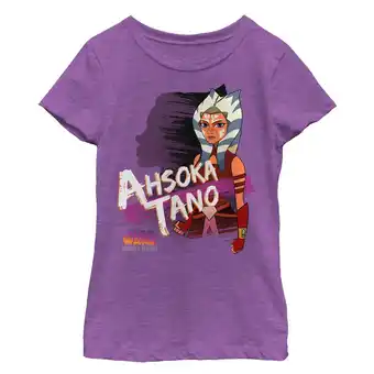Walmart Girl's Star Wars: Forces of Destiny Ahsoka Shadow Graphic Tee Purple Berry Large offer
