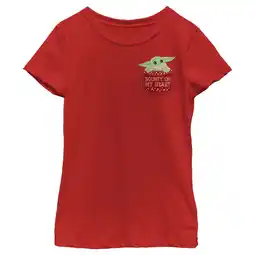 Walmart Girl's Star Wars: The Mandalorian The Child Bounty Heart Pocket Graphic Tee Red Small offer
