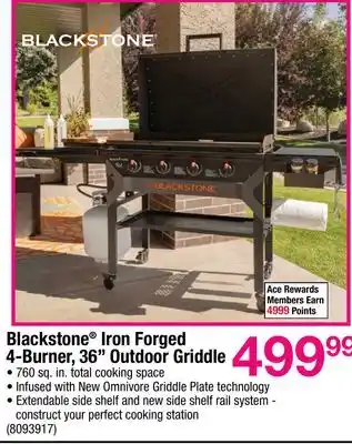Ace Hardware Blackstone Iron Forged 4-Burner, 36 Outdoor Griddle offer