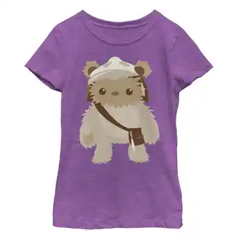 Walmart Girl's Star Wars Cute Cartoon Ewok Graphic Tee Purple Berry Large offer