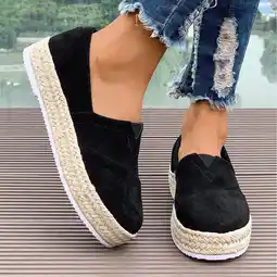Walmart Tawop Women Shoes Womens Slip On Shoes Casual Comfort Flat Round Toe Black Size 5.5 offer