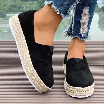 Walmart Tawop Women Shoes Womens Slip On Shoes Casual Comfort Flat Round Toe Black Size 5.5 offer